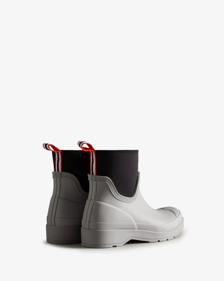 Hunter Damskie Krótkie Neoprenowe Kalosze Do Zabawy W Kolorze Jasnoszarym