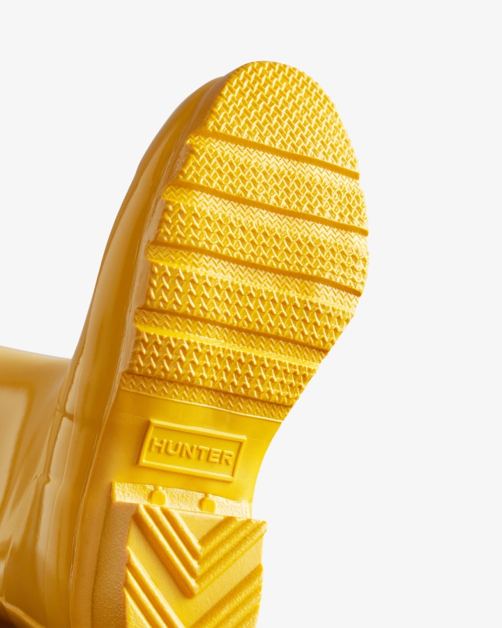 Hunter Oryginalne Duże Dzieci (5-11 Lat) Błyszczące Kalosze żółte