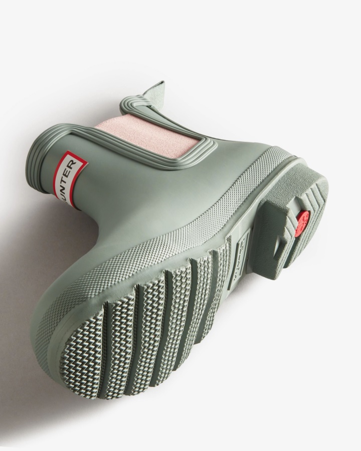 Hunter Damskie Oryginalne Buty Chelsea Sweet Gale Zielono-azalia Różowa