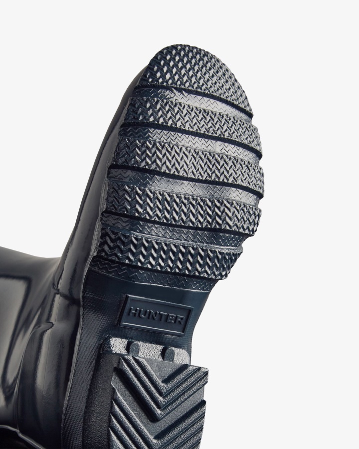 Hunter Oryginalne Duże Dzieci (5-11 Lat) Błyszczące Kalosze Granatowe