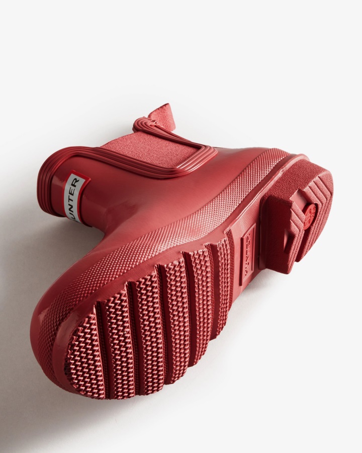 Hunter Damskie Oryginalne Błyszczące Buty Chelsea Glenmore Rose