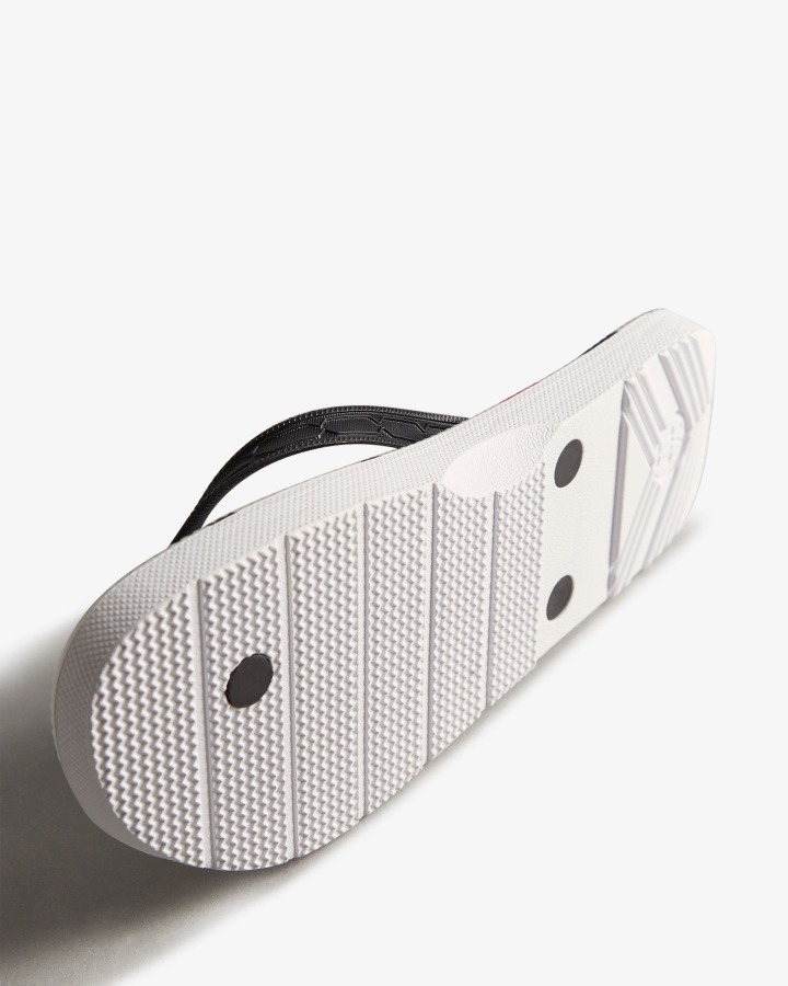 Hunter Damskie Klapki Z Logo Eksplodujące Czarne