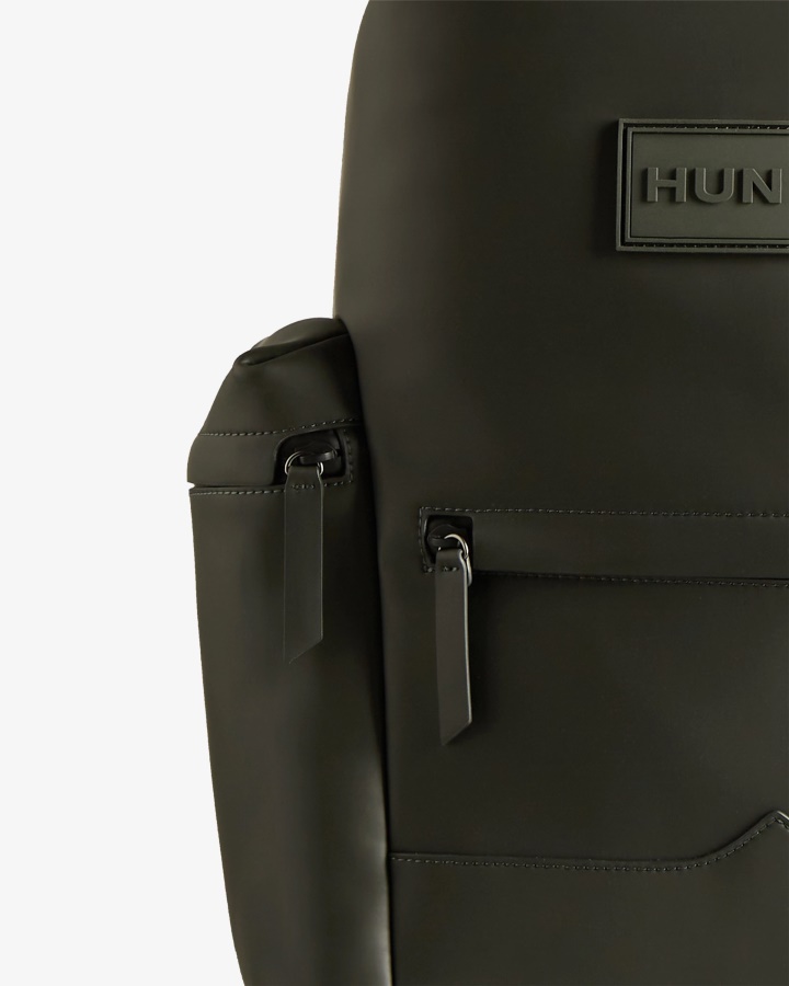 Plecak Hunter Top Clip - Gumowana Skóra Ciemna Oliwka