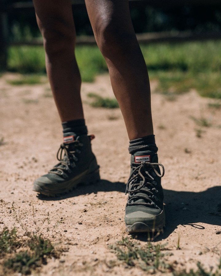 Hunter Damskie Płócienne Pustynne Buty Komandosowe Arctic Moss Green