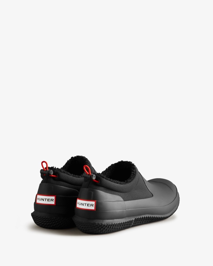 Hunter Męskie Ocieplane Wegańskie Buty Z Owczej Skóry Czarne