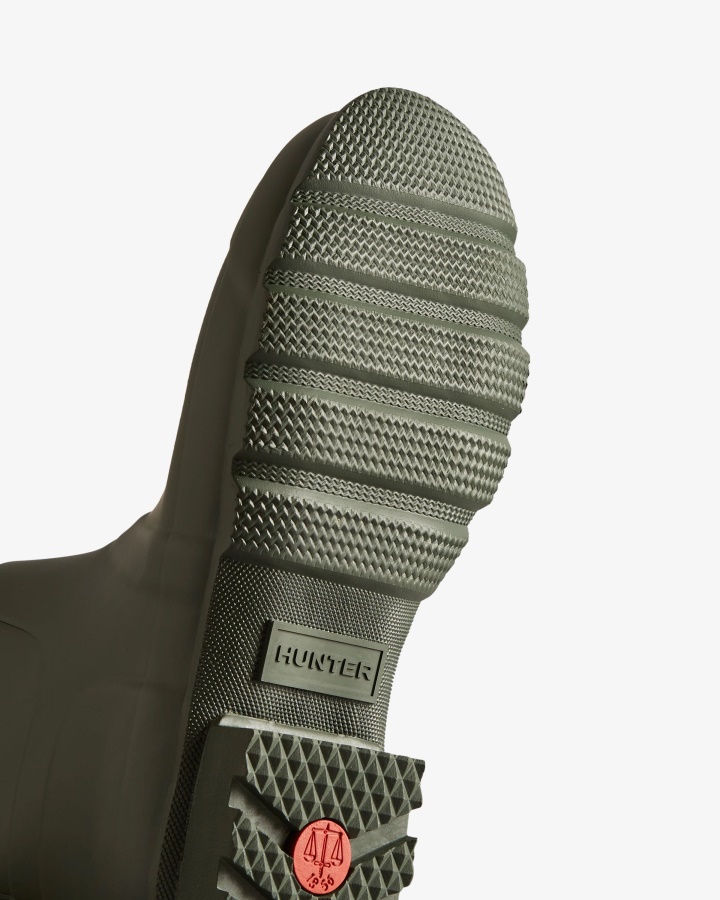 Oryginalne Krótkie Kalosze Męskie Hunter Ciemna Oliwka