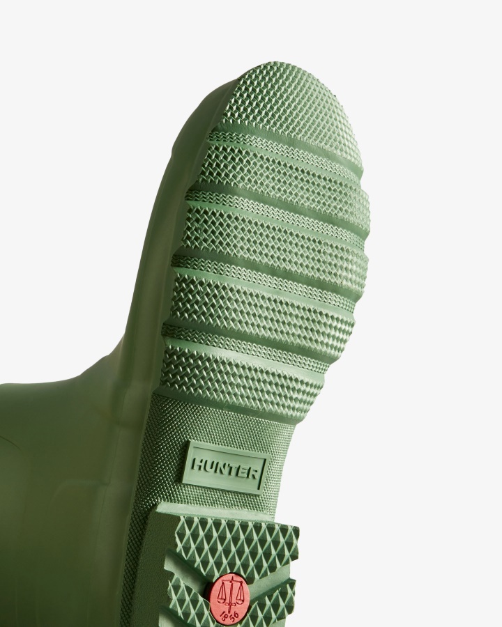 Oryginalne Krótkie Kalosze Męskie Hunter Spadły Na Zielono
