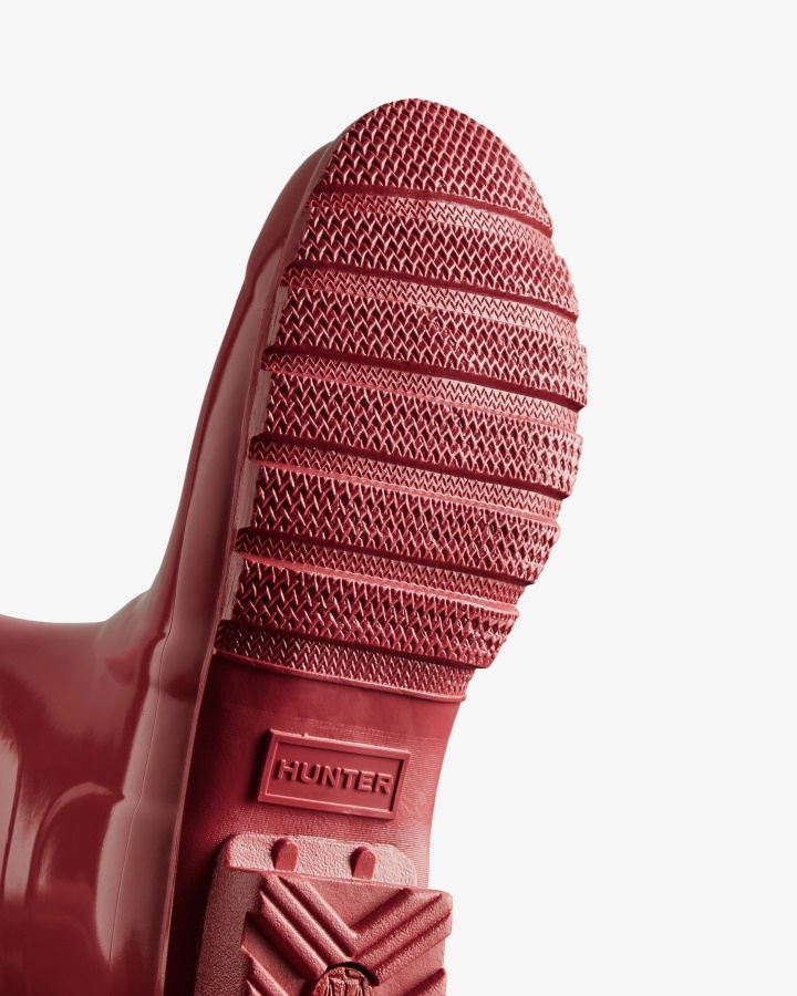 Oryginalne Damskie Buty Przeciwdeszczowe Z Krótkim Połyskiem Hunter Glenmore Rose