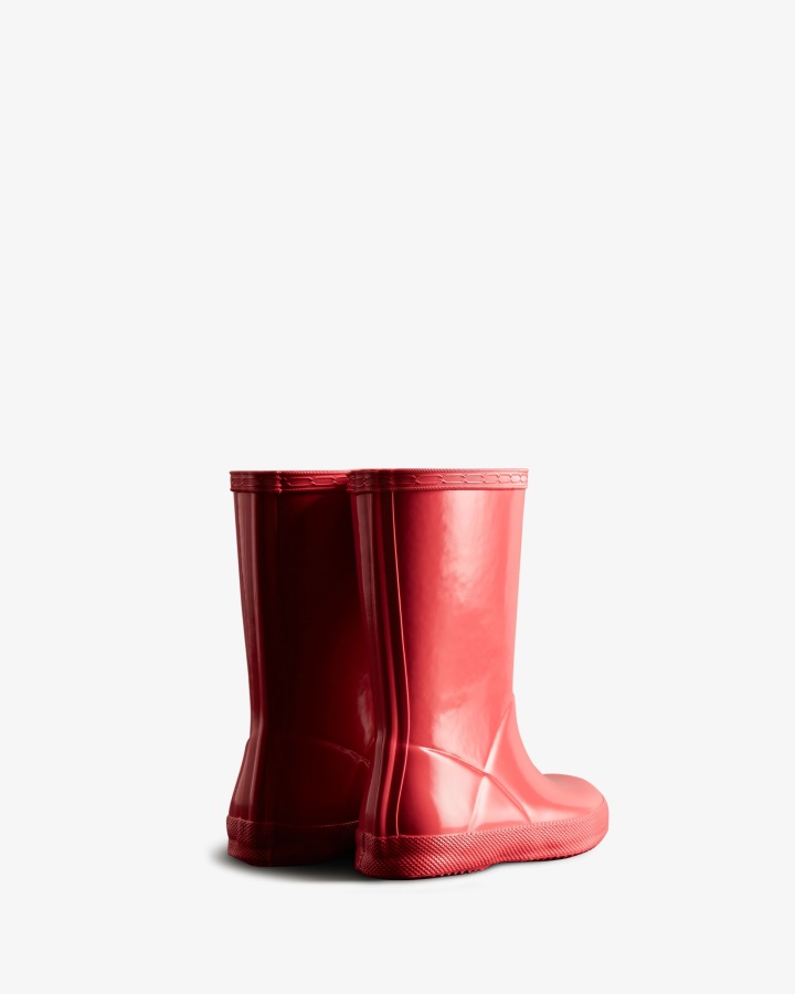 Hunter Original Kids First (18 Miesięcy-8 Lat) Błyszczące Kalosze Jarzębina Różowe