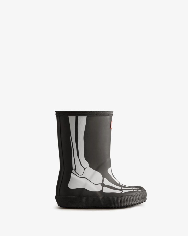 Hunter Kids First (18 Miesięcy-8 Lat) Szkieletowe Kalosze Czarne