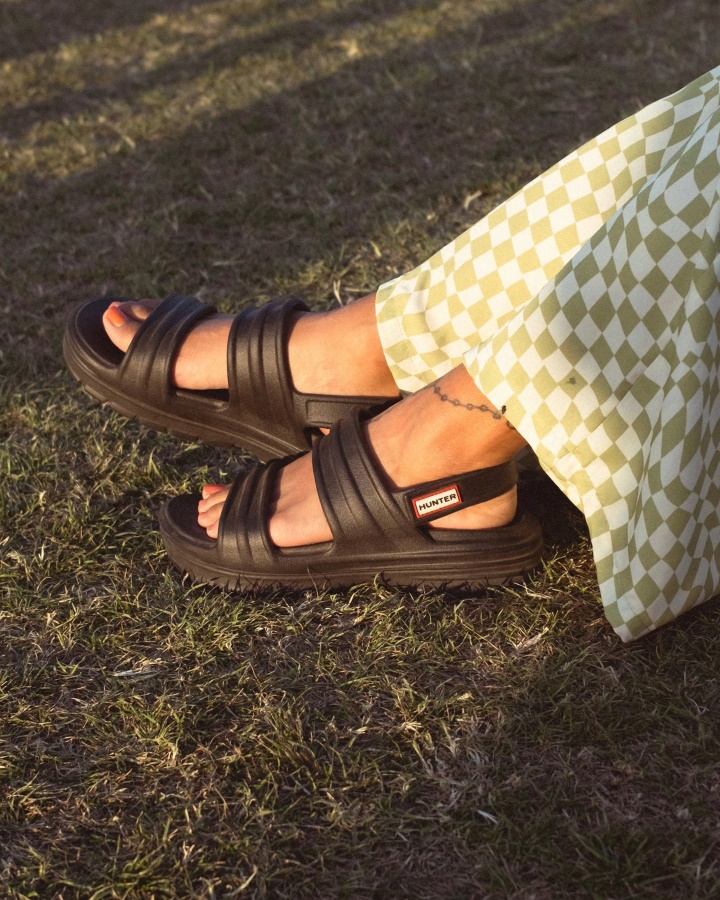 Hunter Sandały Damskie W Kolorze Czarnym