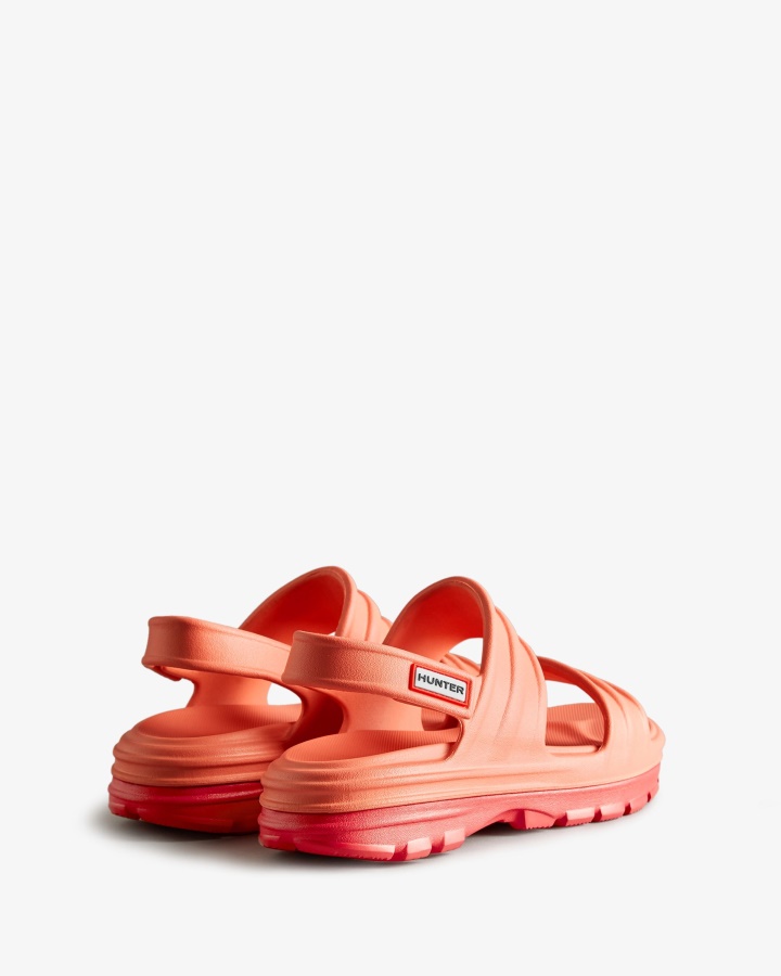 Hunter Damskie Kwiatowe Sandały Sun-cup Pomarańczowo-jarzębinowe Różowe