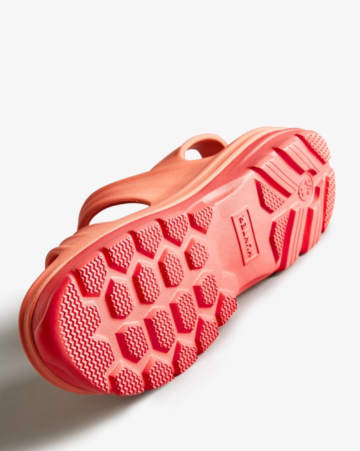 Hunter Damskie Kwiatowe Sandały Sun-cup Pomarańczowo-jarzębinowe Różowe