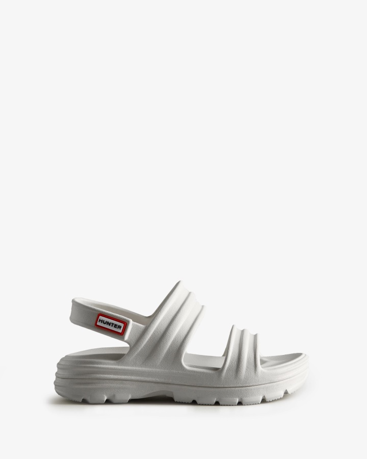 Hunter Damskie Sandały Kwiatowe Białe