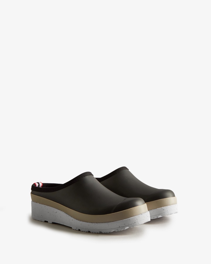 Hunter Damskie Chodaki Z Podeszwą Do Gry W Plamki, Czarno-stalowo-szare