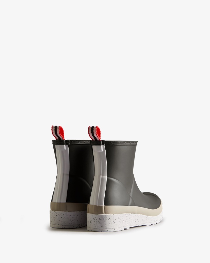 Hunter Damskie Krótkie Kalosze Do Gry W Plamki Czarno-stalowe Szaro-ostrogowe