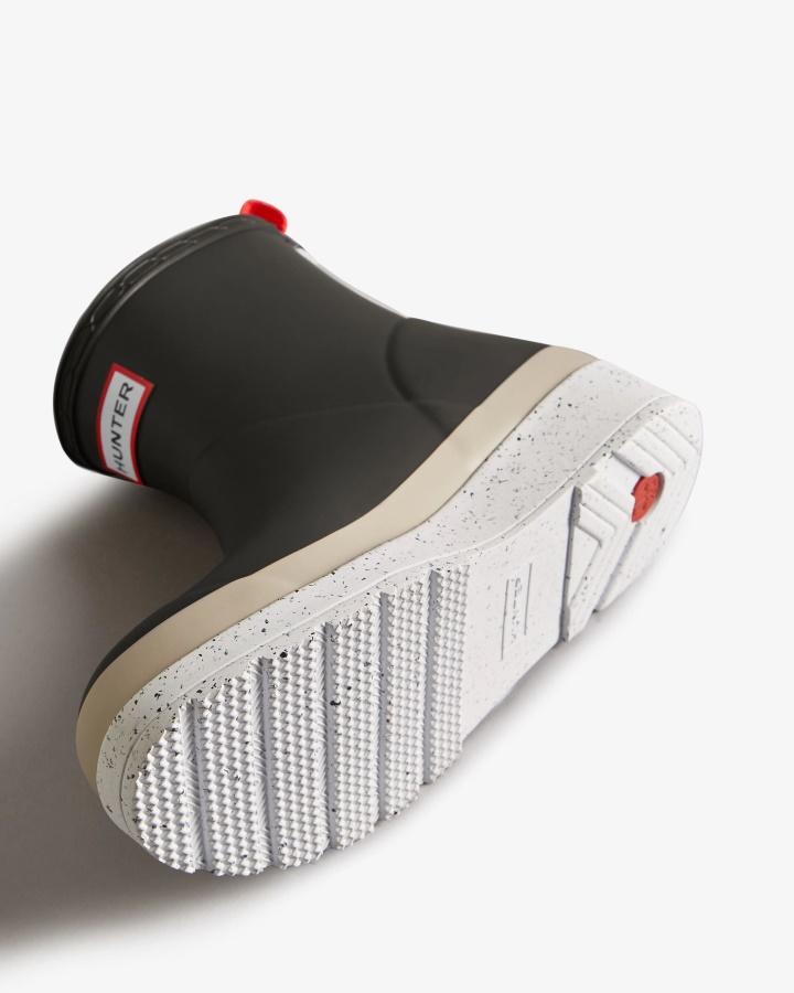 Hunter Damskie Krótkie Kalosze Do Gry W Plamki Czarno-stalowe Szaro-ostrogowe