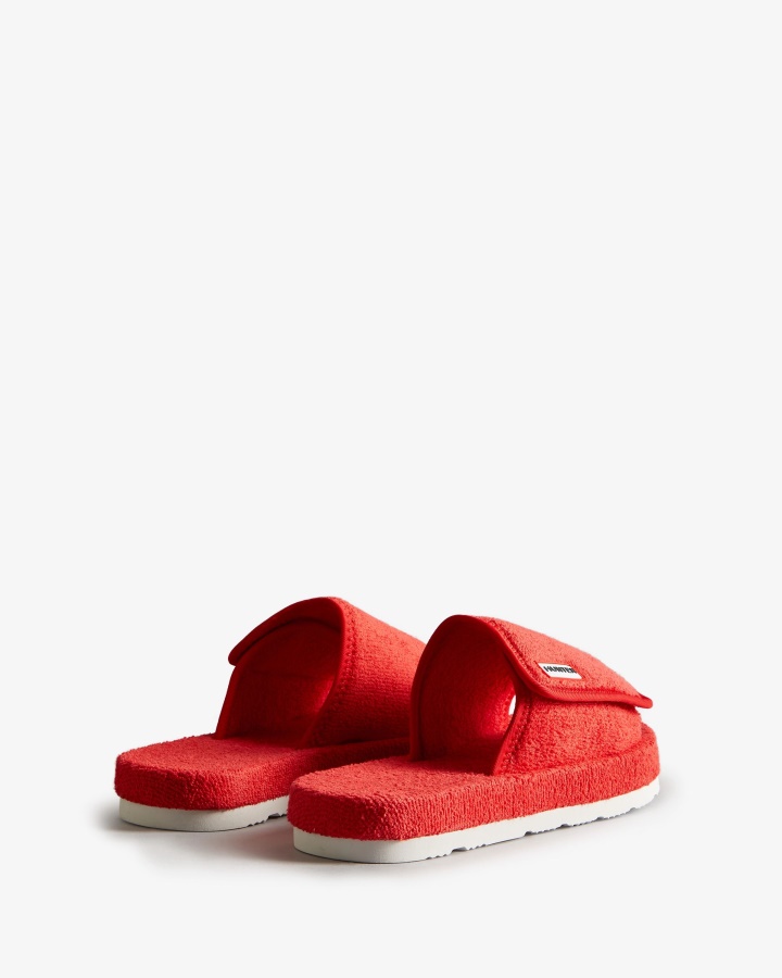 Hunter Damski Ręcznik Frotte Platforma Plażowa Regulowana Zjeżdżalnia Hunter Czerwona