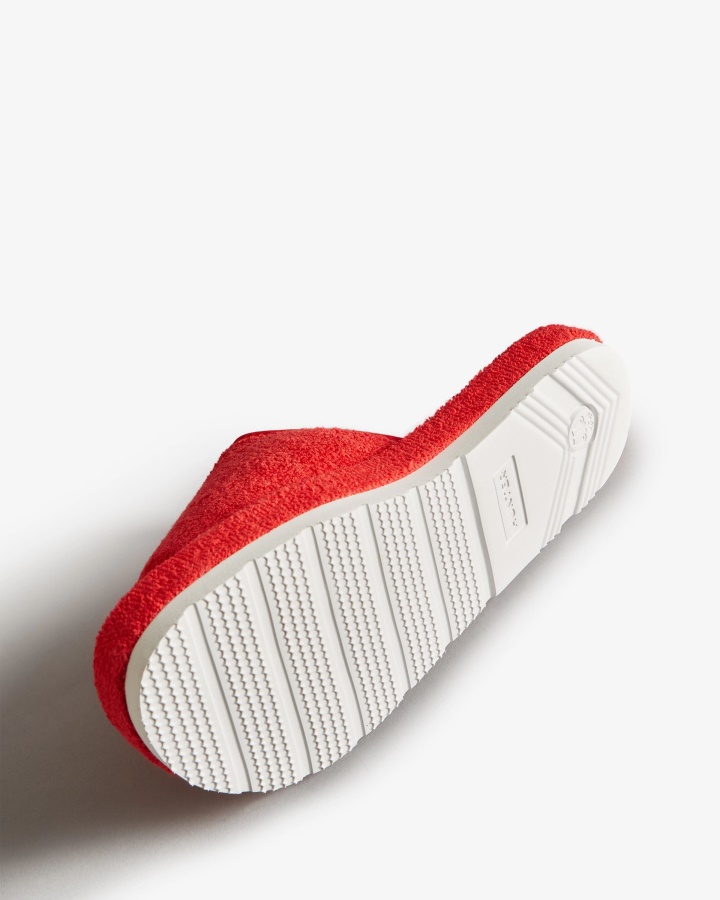 Hunter Damski Ręcznik Frotte Platforma Plażowa Regulowana Zjeżdżalnia Hunter Czerwona