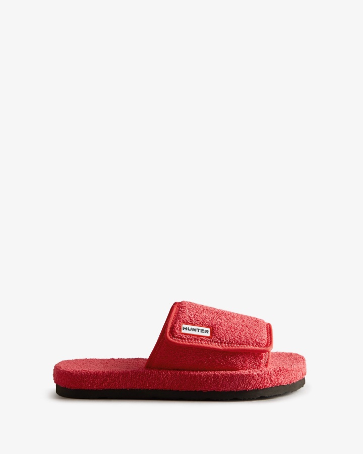 Hunter Damski Ręcznik Frotte Platforma Plażowa Regulowana Zjeżdżalnia Jarzębina Różowa