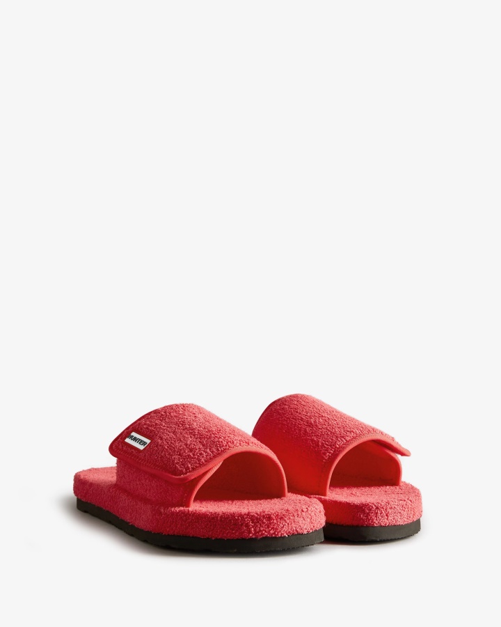 Hunter Damski Ręcznik Frotte Platforma Plażowa Regulowana Zjeżdżalnia Jarzębina Różowa