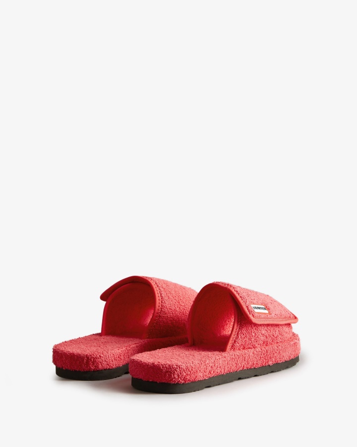 Hunter Damski Ręcznik Frotte Platforma Plażowa Regulowana Zjeżdżalnia Jarzębina Różowa