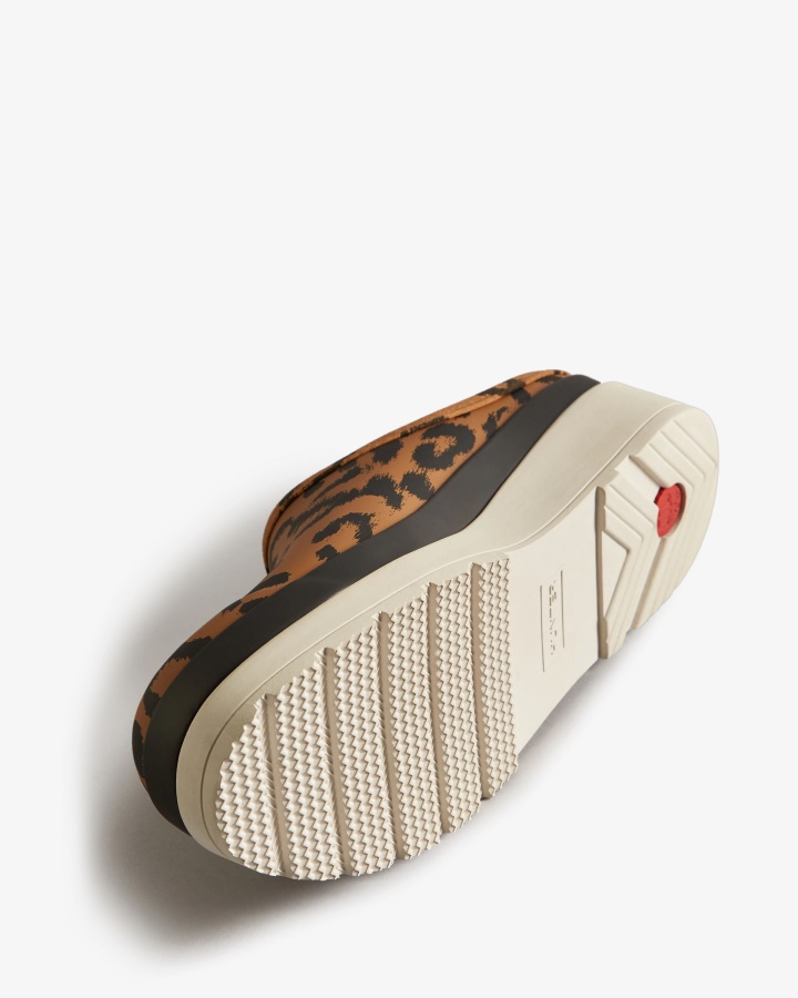 Hunter Damskie Chodaki Hybrydowe W Panterkę Czarny Odlew