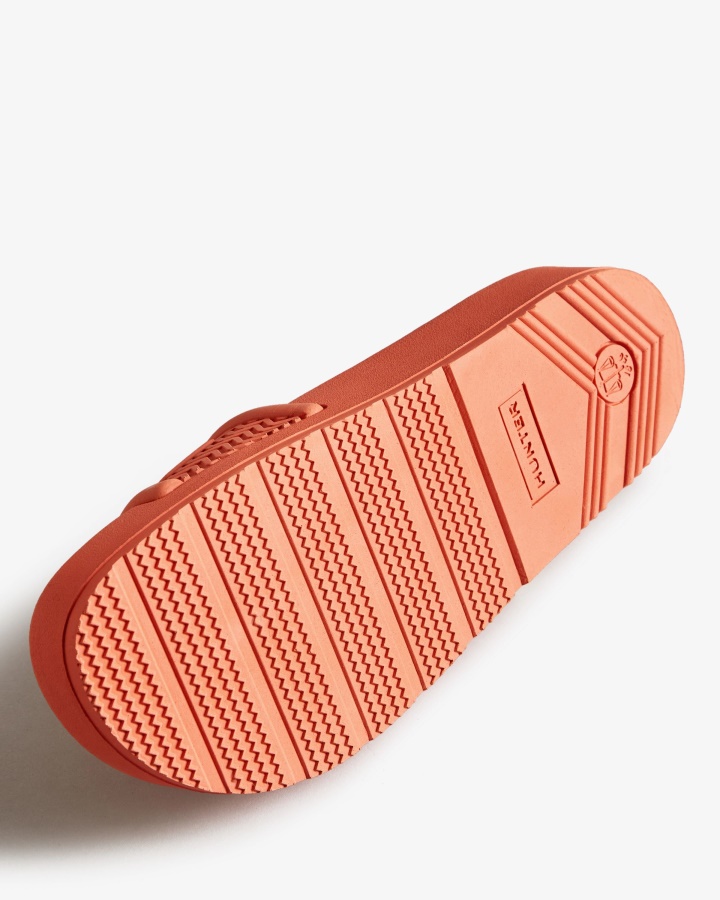 Hunter Damskie Kwiatowe Klapki Sun-cup Pomarańczowe