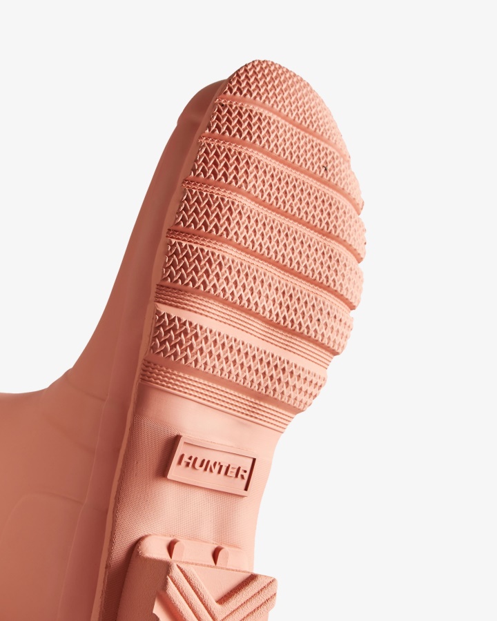 Oryginalne Wysokie Kalosze Damskie Hunter Szorstki Róż