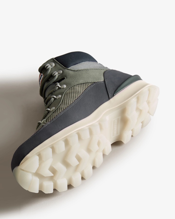 Męskie Ocieplane, Sznurowane Buty Komandosowe Hunter, Miejskie Szaro-xray Navy