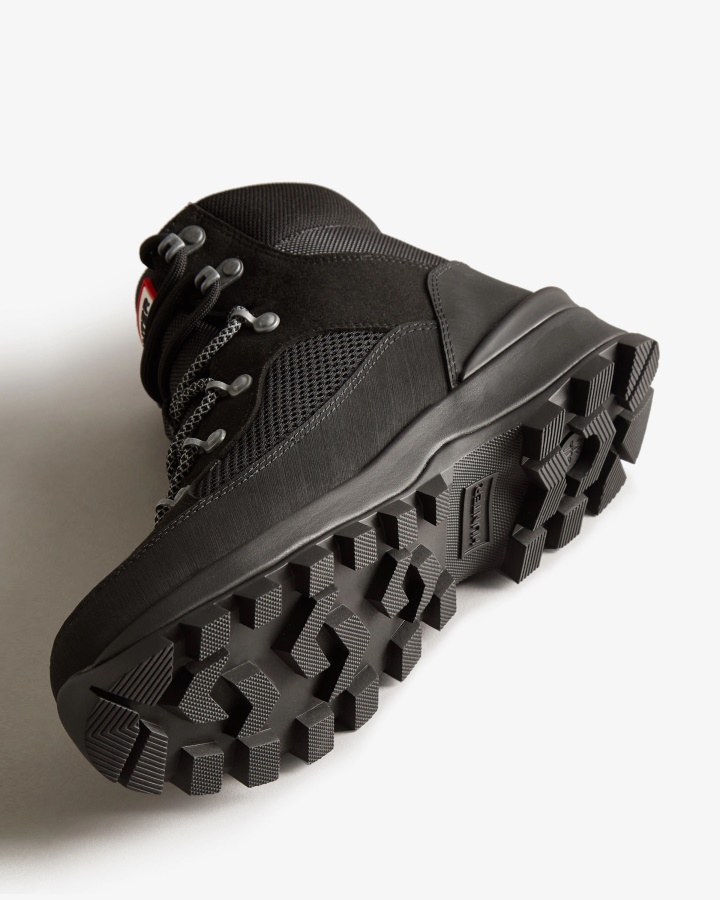 Ocieplane, Sznurowane Buty Komandosowe Damskie Hunter, Czarne