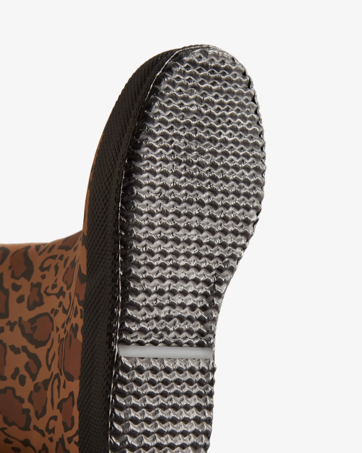 Hunter Kids First (18 Miesięcy-8 Lat) Kalosze W Panterkę Bogate Tan-siodło-czarne